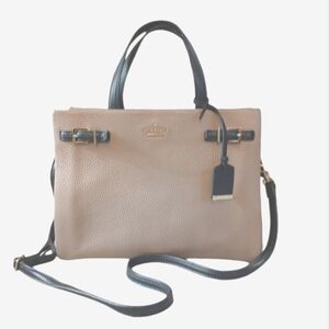 Kate Spade Holden St. Lanie Taupe and Black Leather Handbag Purse